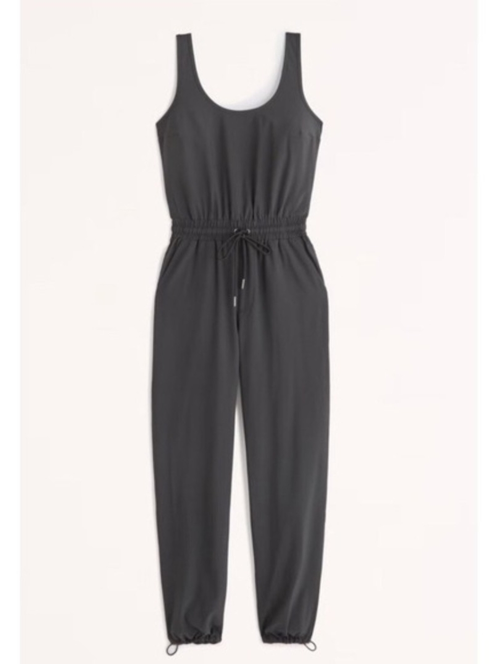 Abercrombie & Fitch Traveler Jumpsuit Black Scoop-Neck Drawstring Womens Small T